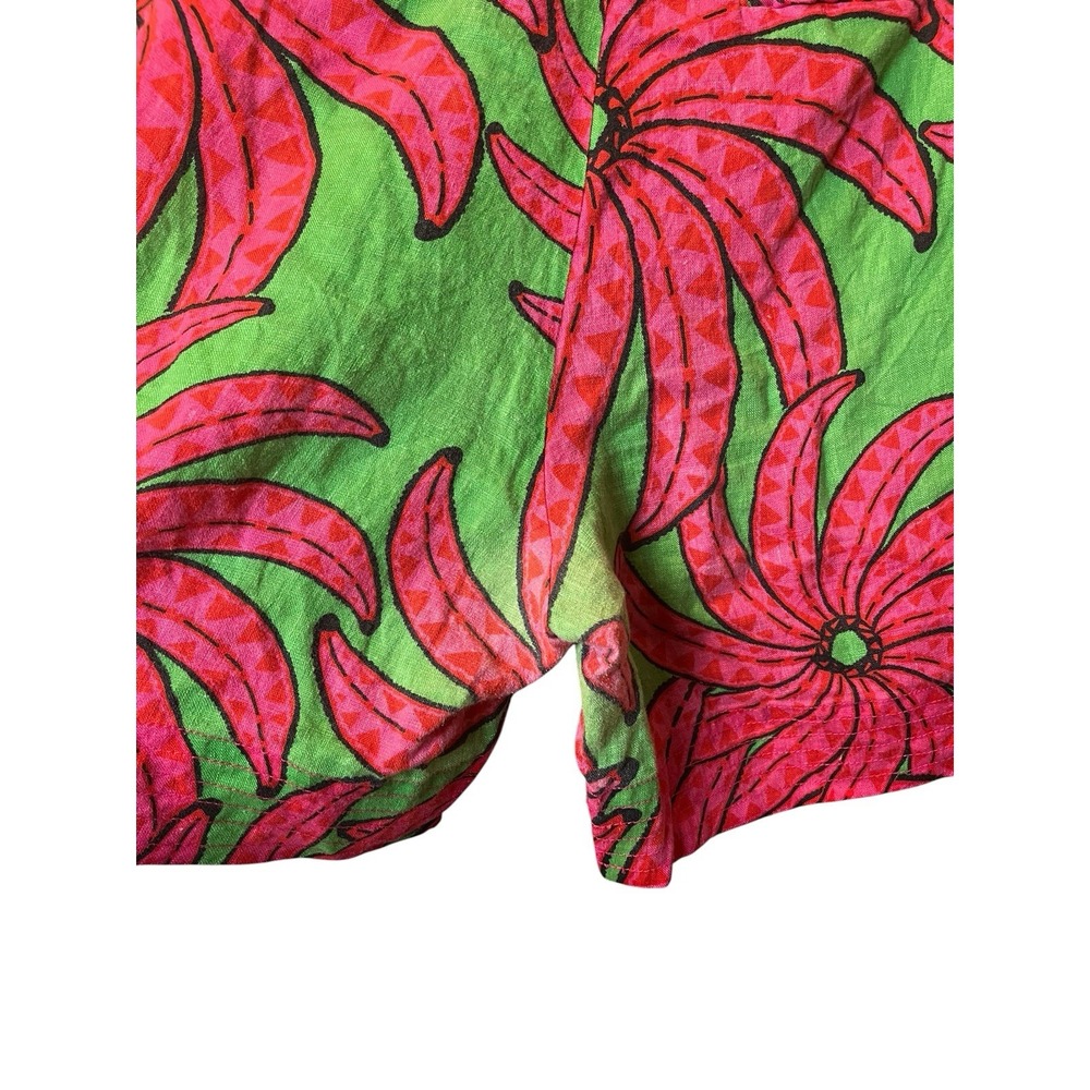 Farm Rio Banana Pitta Linen Shorts XL Pink Floral Tropical Summer Bermudas - Picture 5 of 8